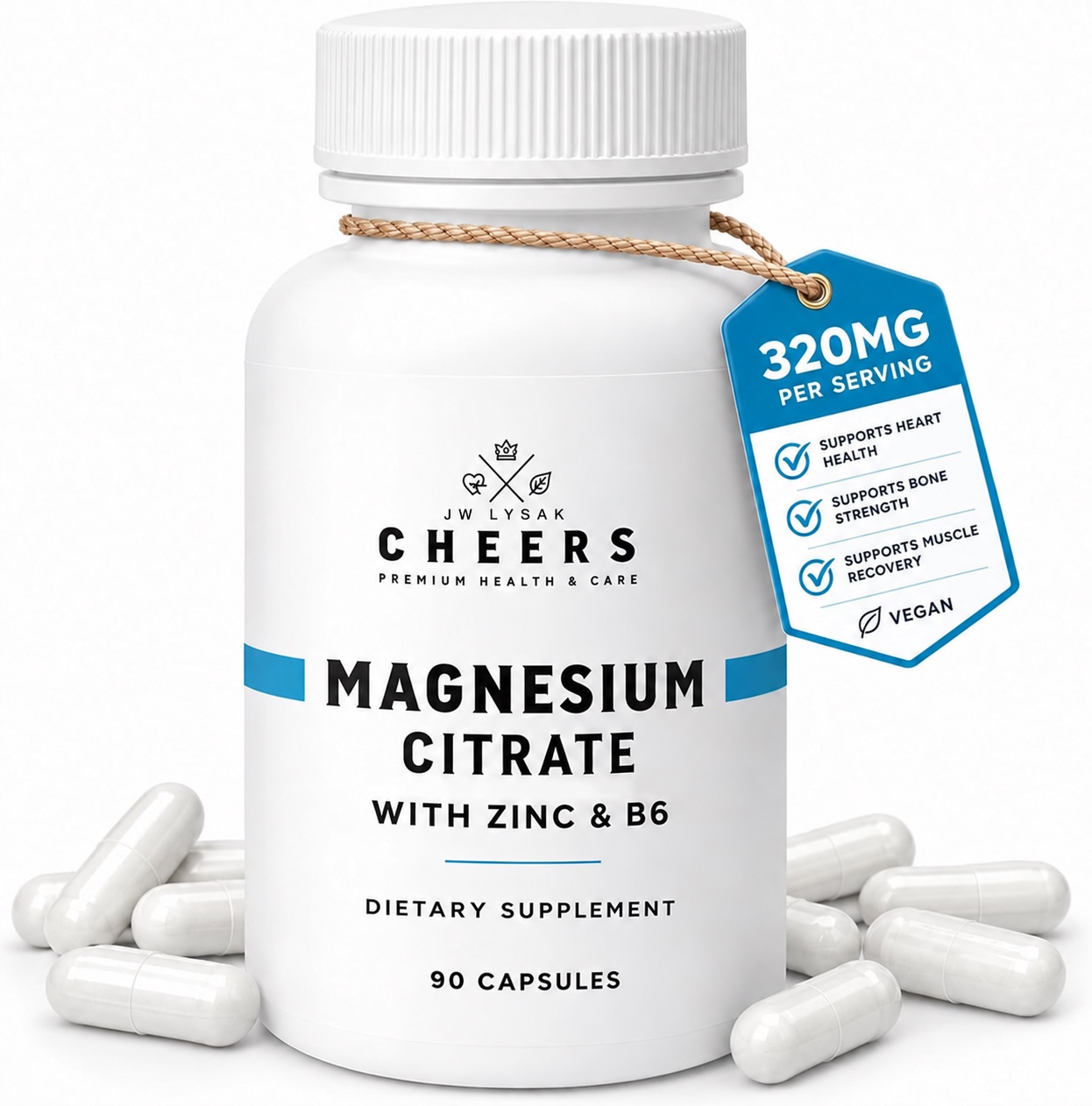 Cheers Magnesium Citrate with Zinc & B6 — US packaging design
